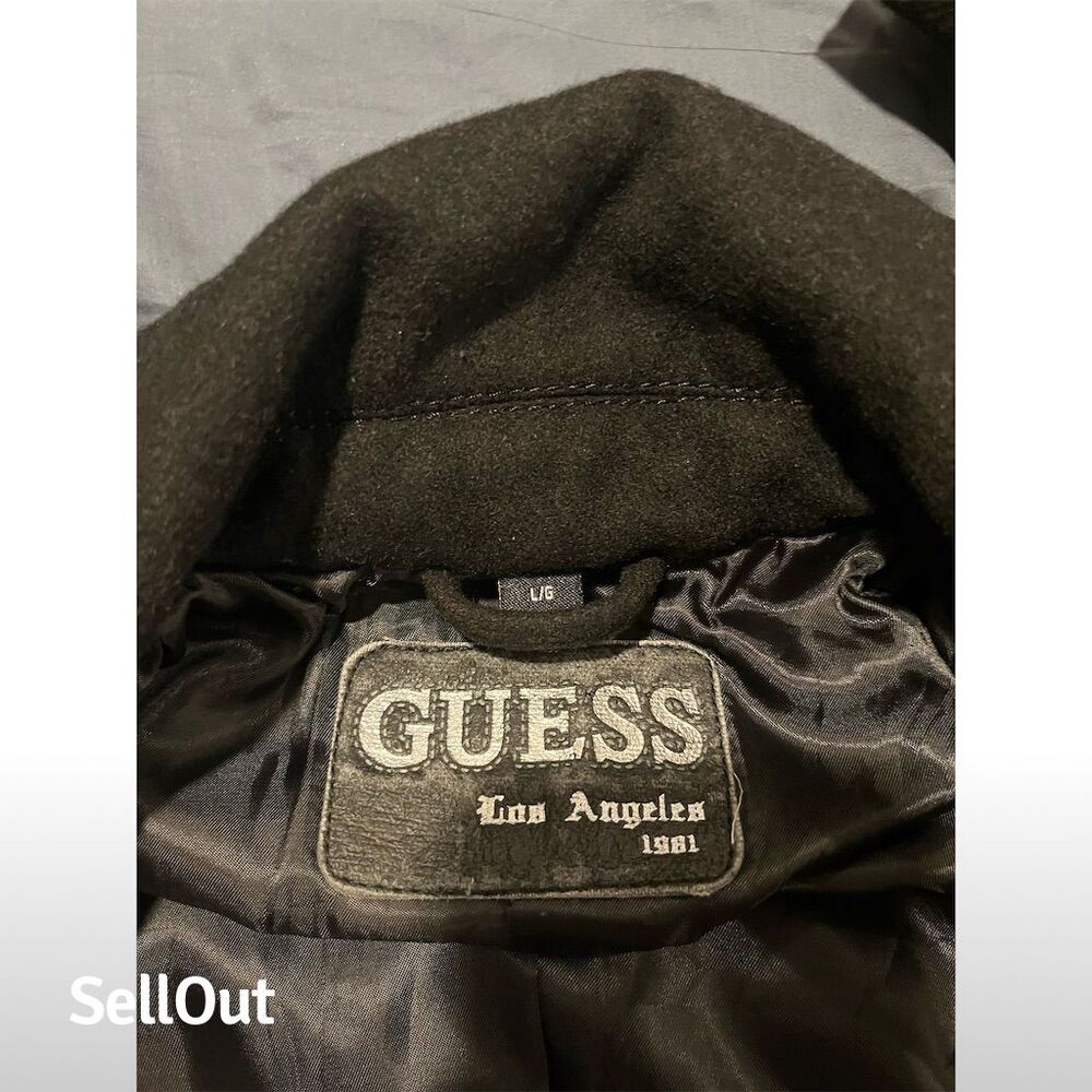 Guess Women's Black Belted Trench Coat Size L Long Sleeve - Picture 4 of 4